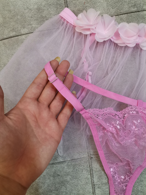 ست فانتزی مدل شکوفه گارتر دار - 5تکه لارج.ایکسلارج