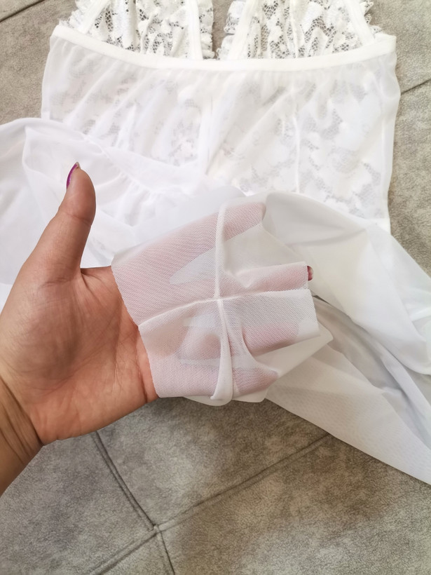 بادی رامپر یکسره سرهمی فانتزی زنانه تور گیپور مدل بند گره ای فریسایز لارج تکسایز 38تا42