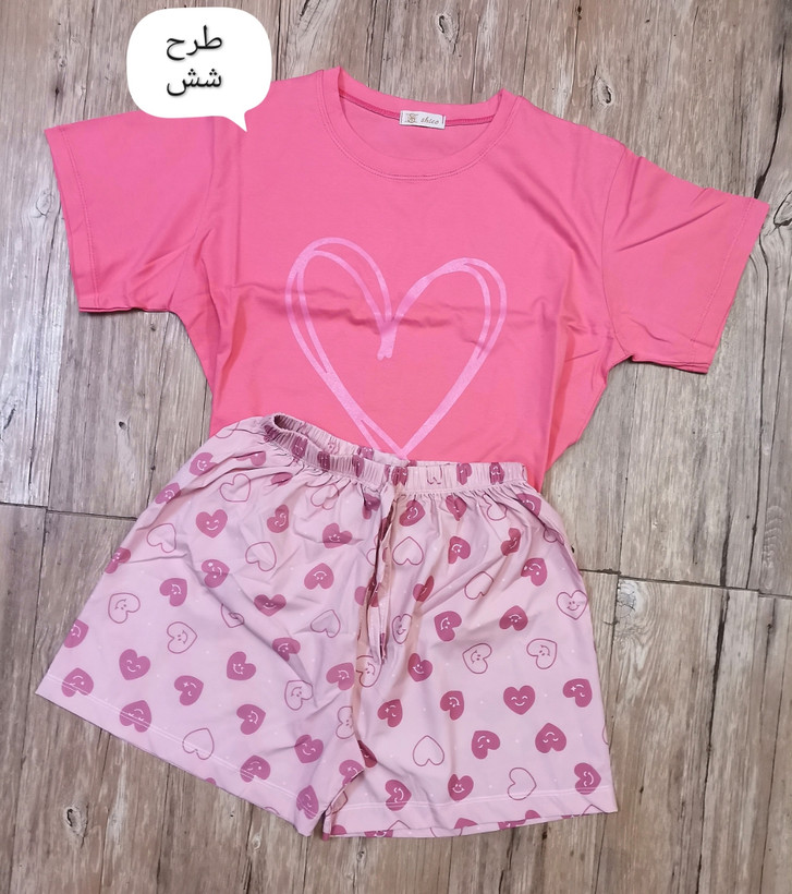 ست تیشرت و شورتک راحتی خانگی زنانه دخترانه عروسکی پینترستی فریسایز تا 44ریز