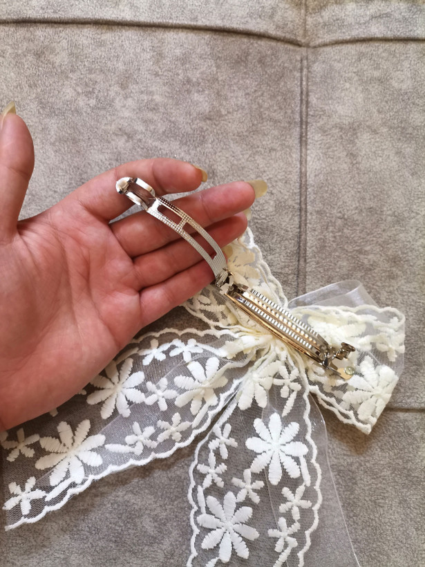 اکسسوری سنجاق گیره مو مدل پاپیونی توری دخترانه و زنانه پینترستی