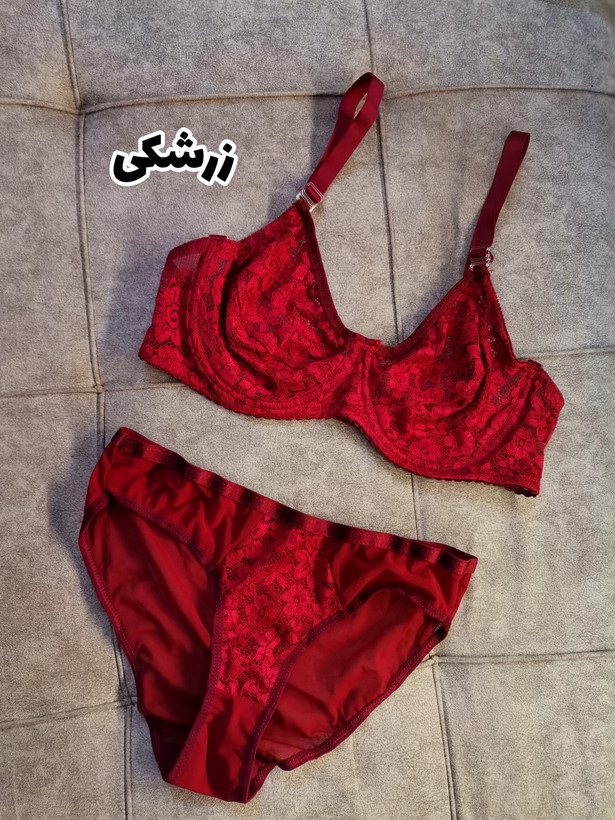 ست سوتین و شورت فنردار زنانه تور دانتل مدل کاپ کامل سایزبندی 75-90
