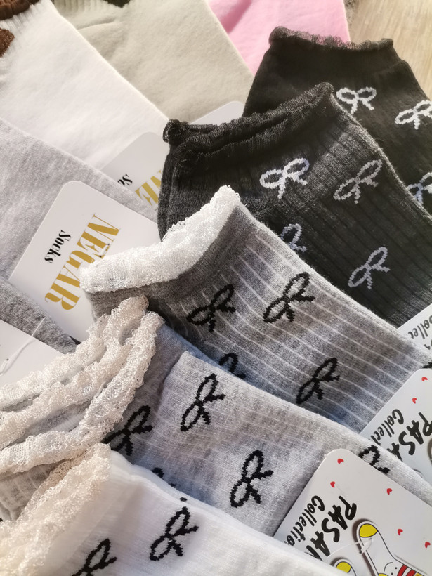 جوراب مچی زنانه دخترانه عروسکی لبه چین چینی فریسایز 35تا41ریز